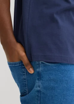 Camiseta henley de manga corta de algodón orgánico puro