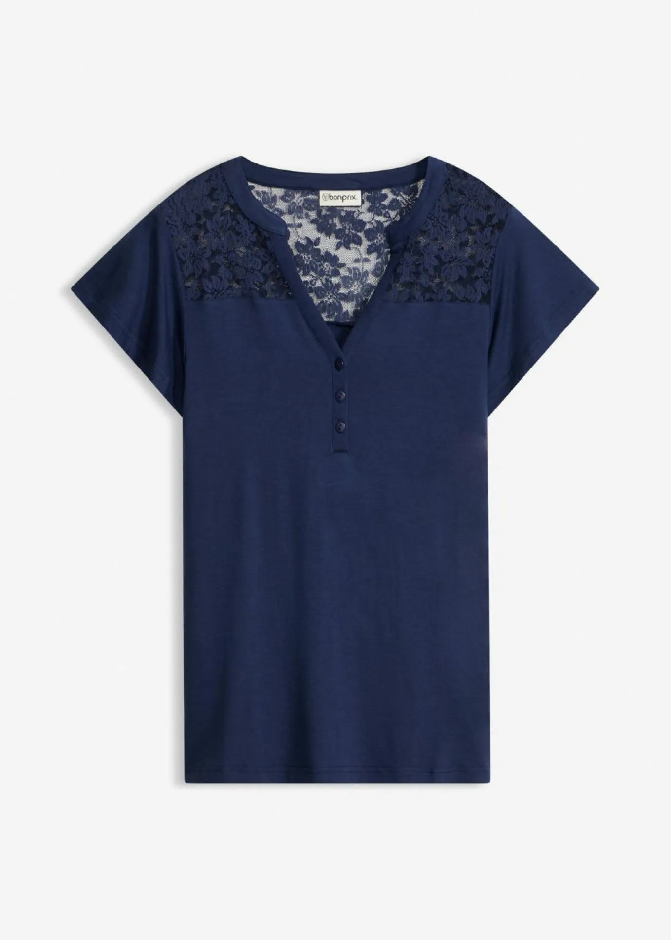 Camiseta henley de mezcla de viscosa
