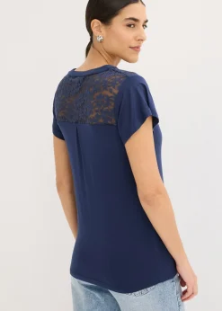 Camiseta henley de mezcla de viscosa