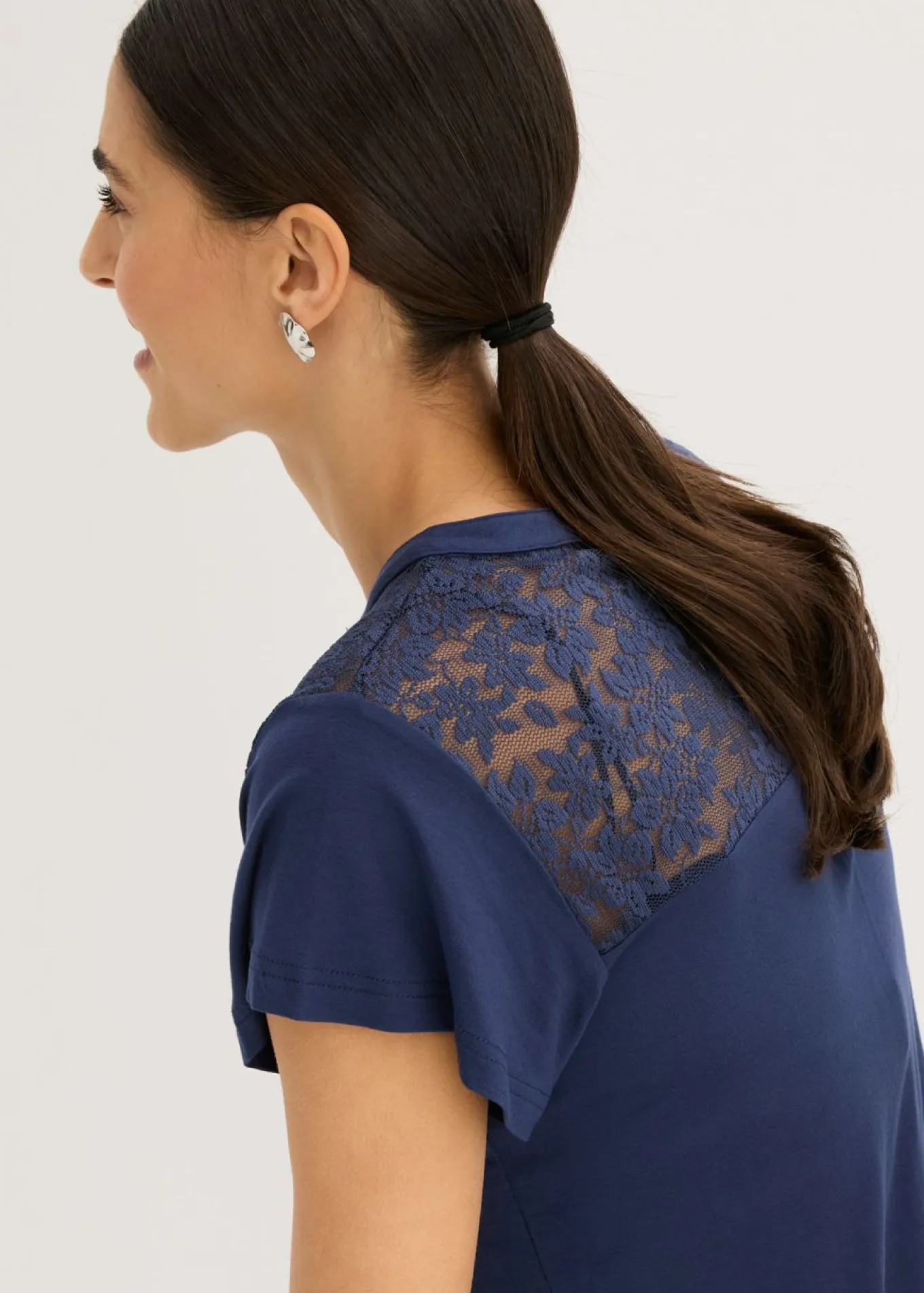 Camiseta henley de mezcla de viscosa