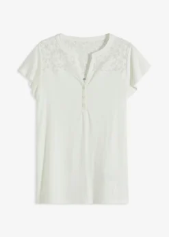 Camiseta henley de mezcla de viscosa