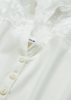 Camiseta henley de mezcla de viscosa
