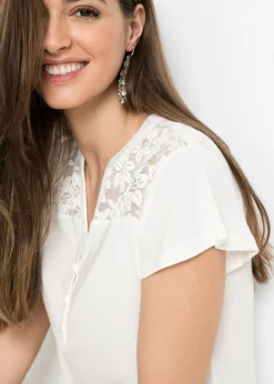 Camiseta henley de mezcla de viscosa