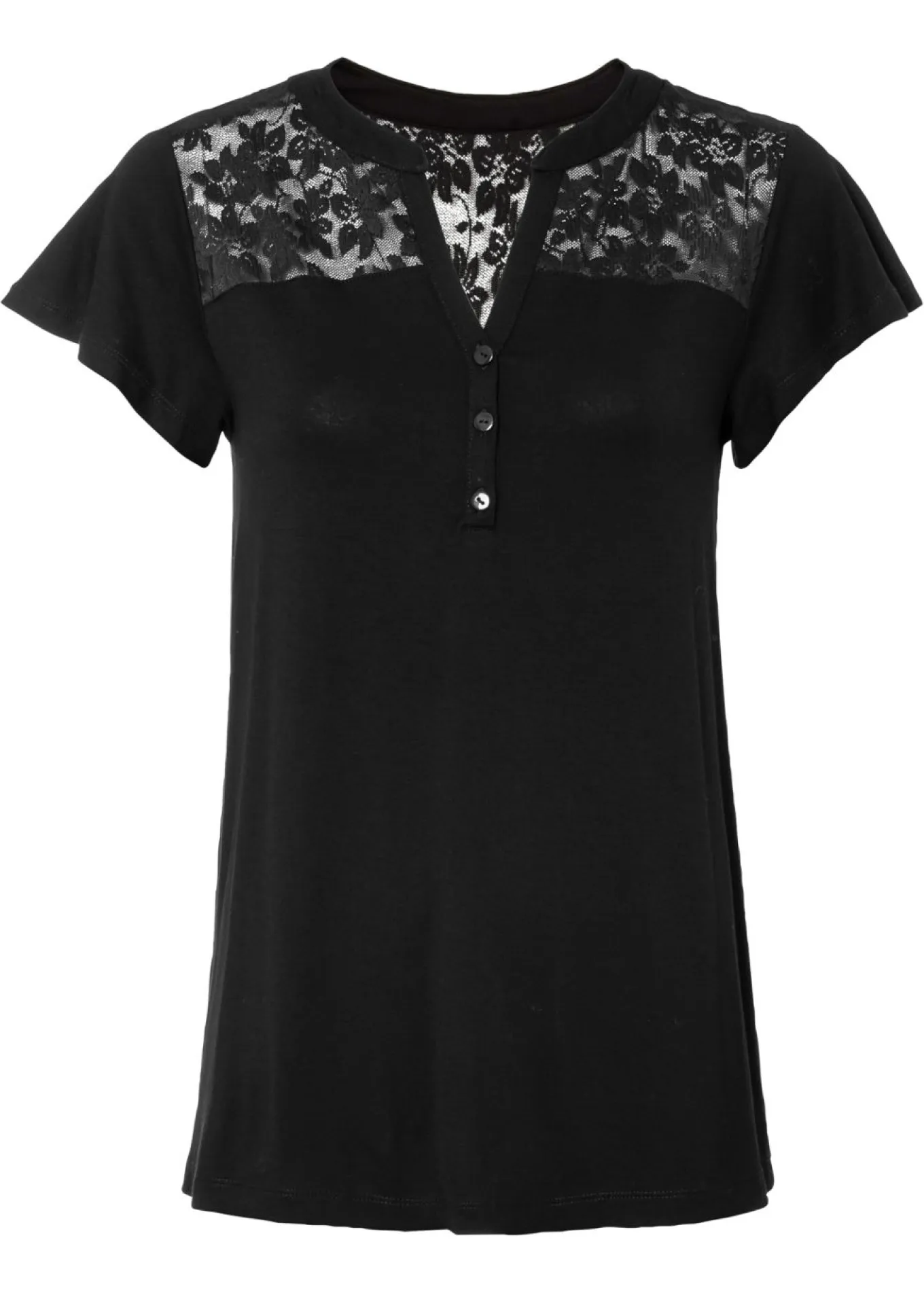 Camiseta henley de mezcla de viscosa