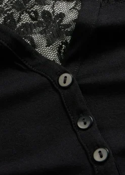 Camiseta henley de mezcla de viscosa