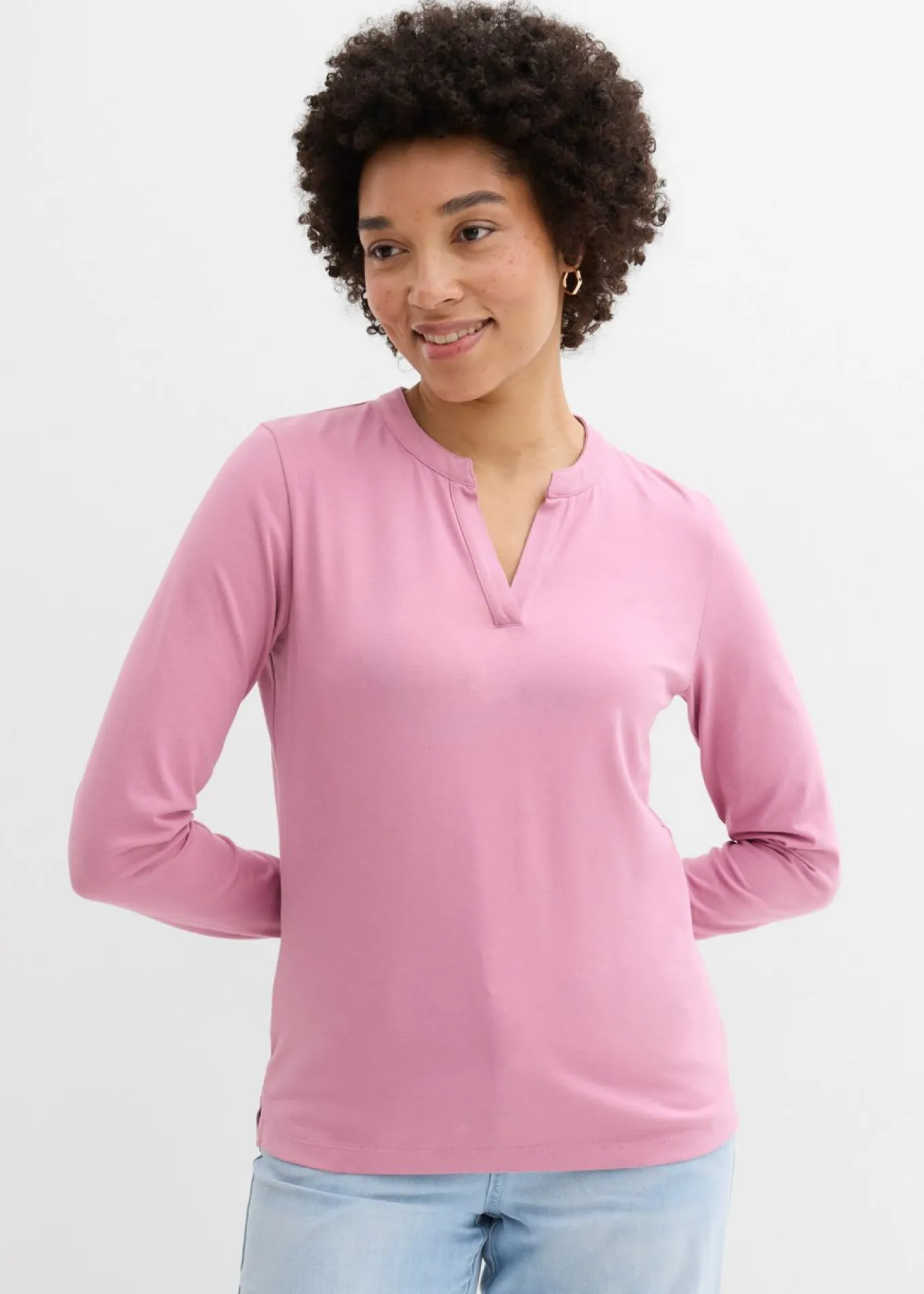 Camiseta henley hasta la cadera