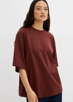 Camiseta holgada de algodón orgánico puro con mangas anchas