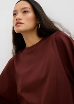 Camiseta holgada de algodón orgánico puro con mangas anchas