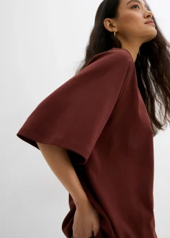 Camiseta holgada de algodón orgánico puro con mangas anchas
