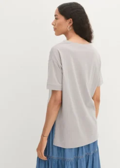 Camiseta holgada de algodón con aberturas laterales