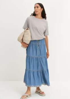 Camiseta holgada de algodón con aberturas laterales