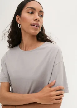Camiseta holgada de algodón con aberturas laterales
