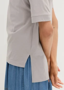 Camiseta holgada de algodón con aberturas laterales