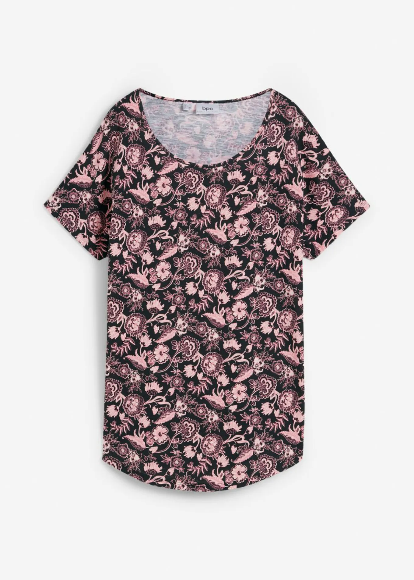 Camiseta holgada de hilo flameado de algodón orgánico con dobladillo redondeado