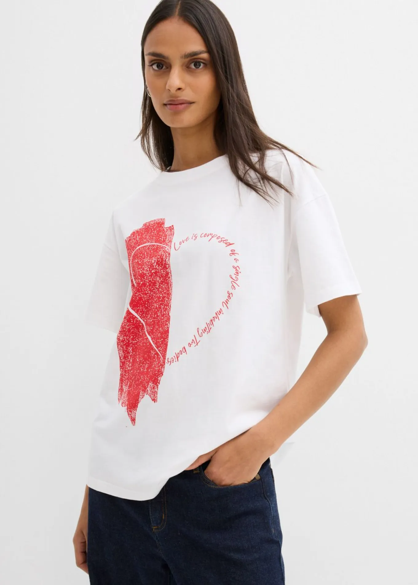 Camiseta holgada de mezcla de algodón orgánico elástico