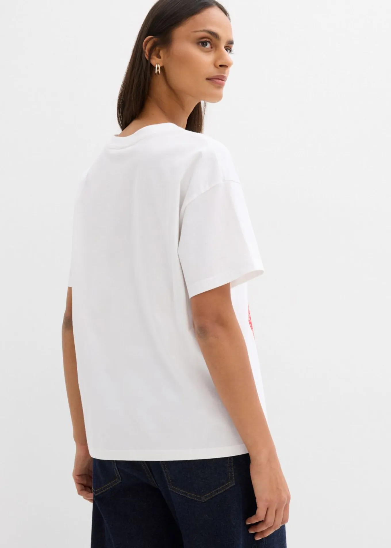 Camiseta holgada de mezcla de algodón orgánico elástico