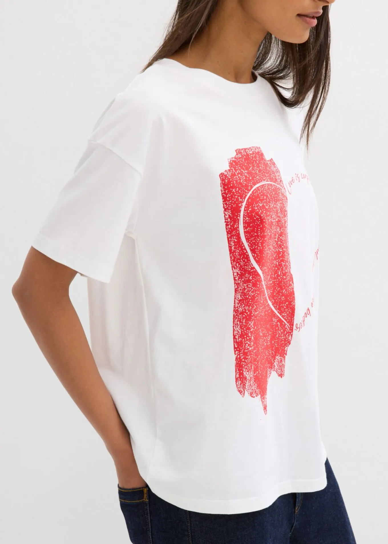 Camiseta holgada de mezcla de algodón orgánico elástico
