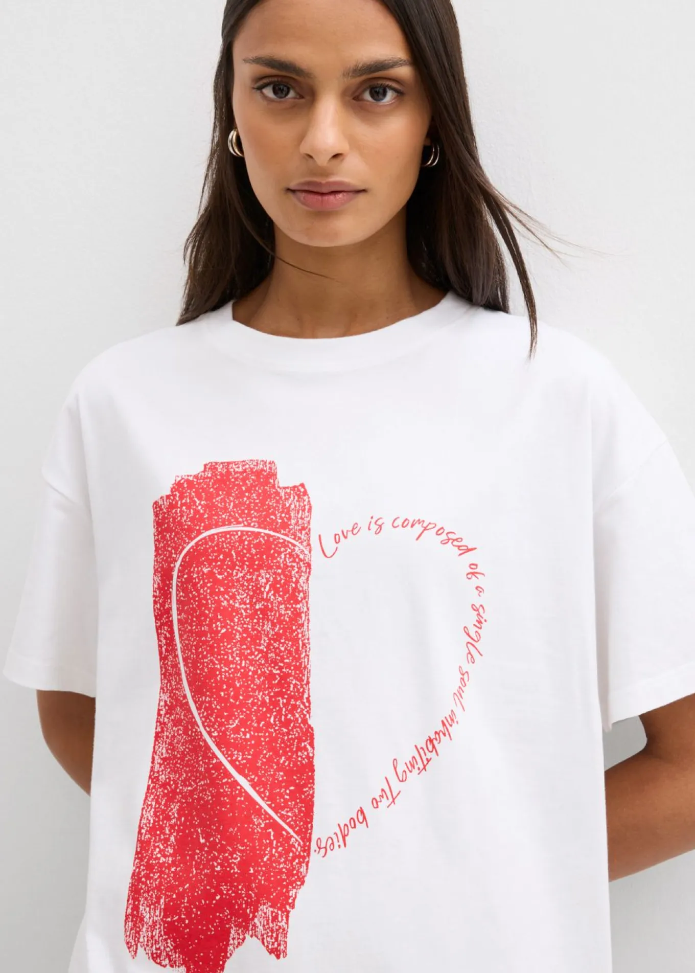 Camiseta holgada de mezcla de algodón orgánico elástico