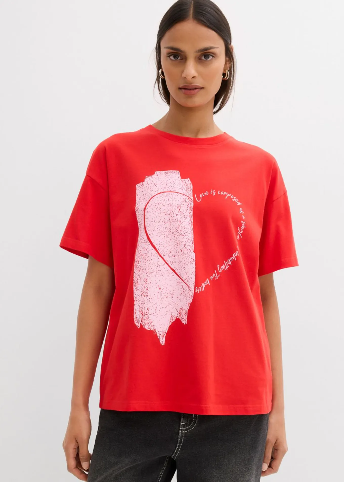 Camiseta holgada de mezcla de algodón orgánico elástico