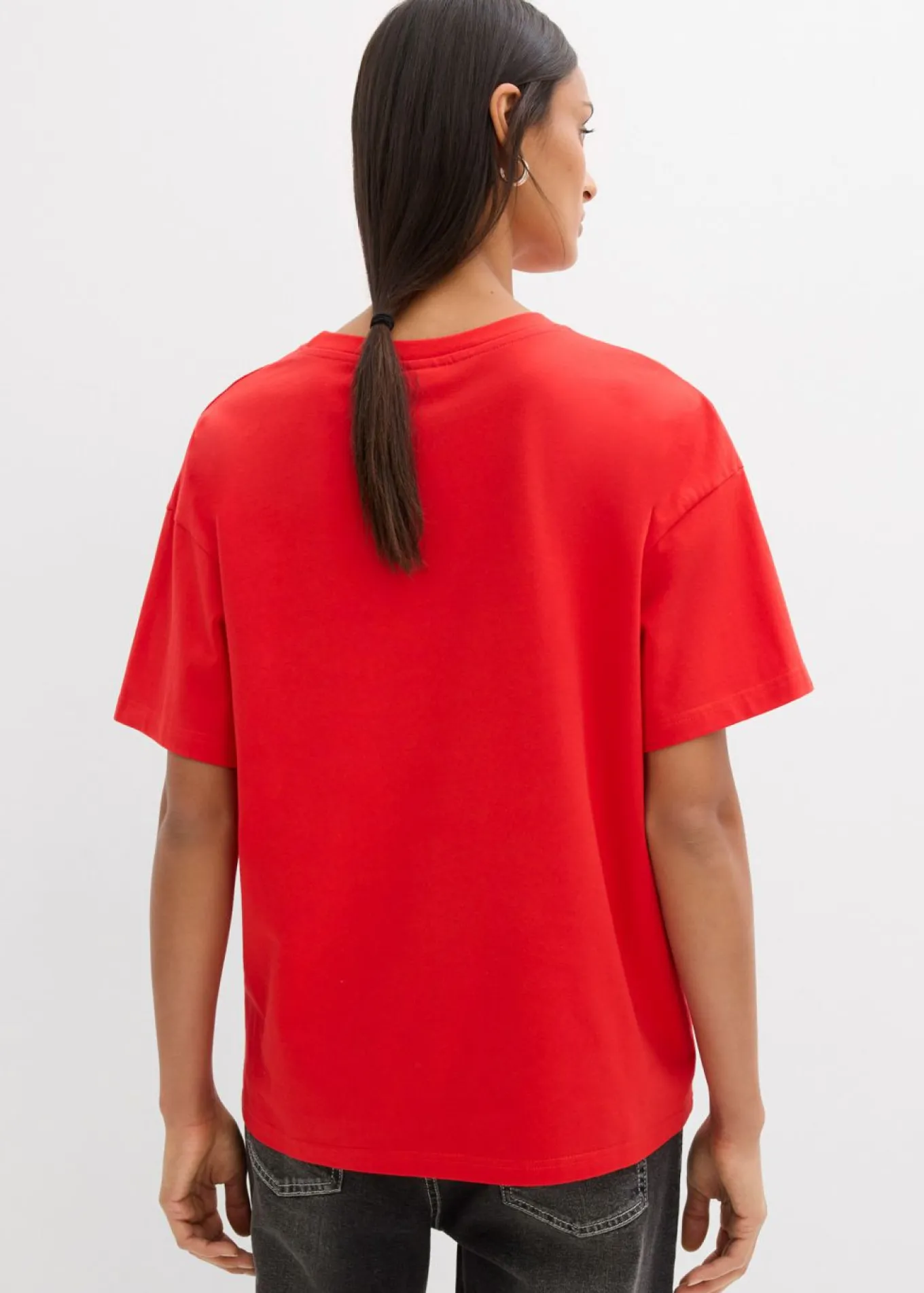 Camiseta holgada de mezcla de algodón orgánico elástico