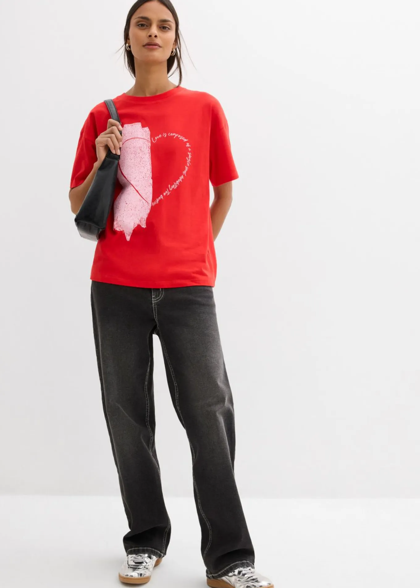 Camiseta holgada de mezcla de algodón orgánico elástico