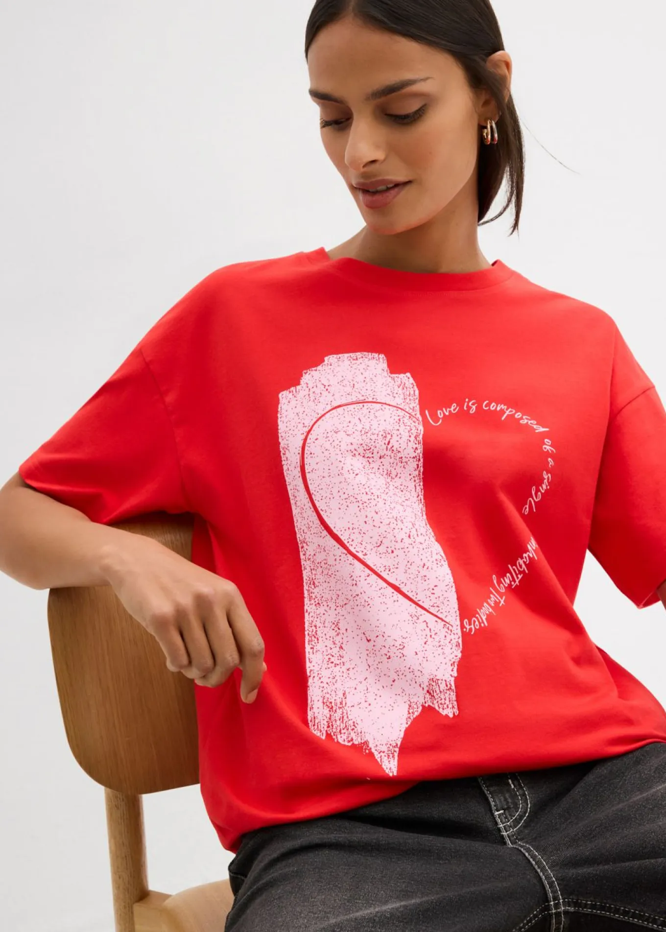 Camiseta holgada de mezcla de algodón orgánico elástico