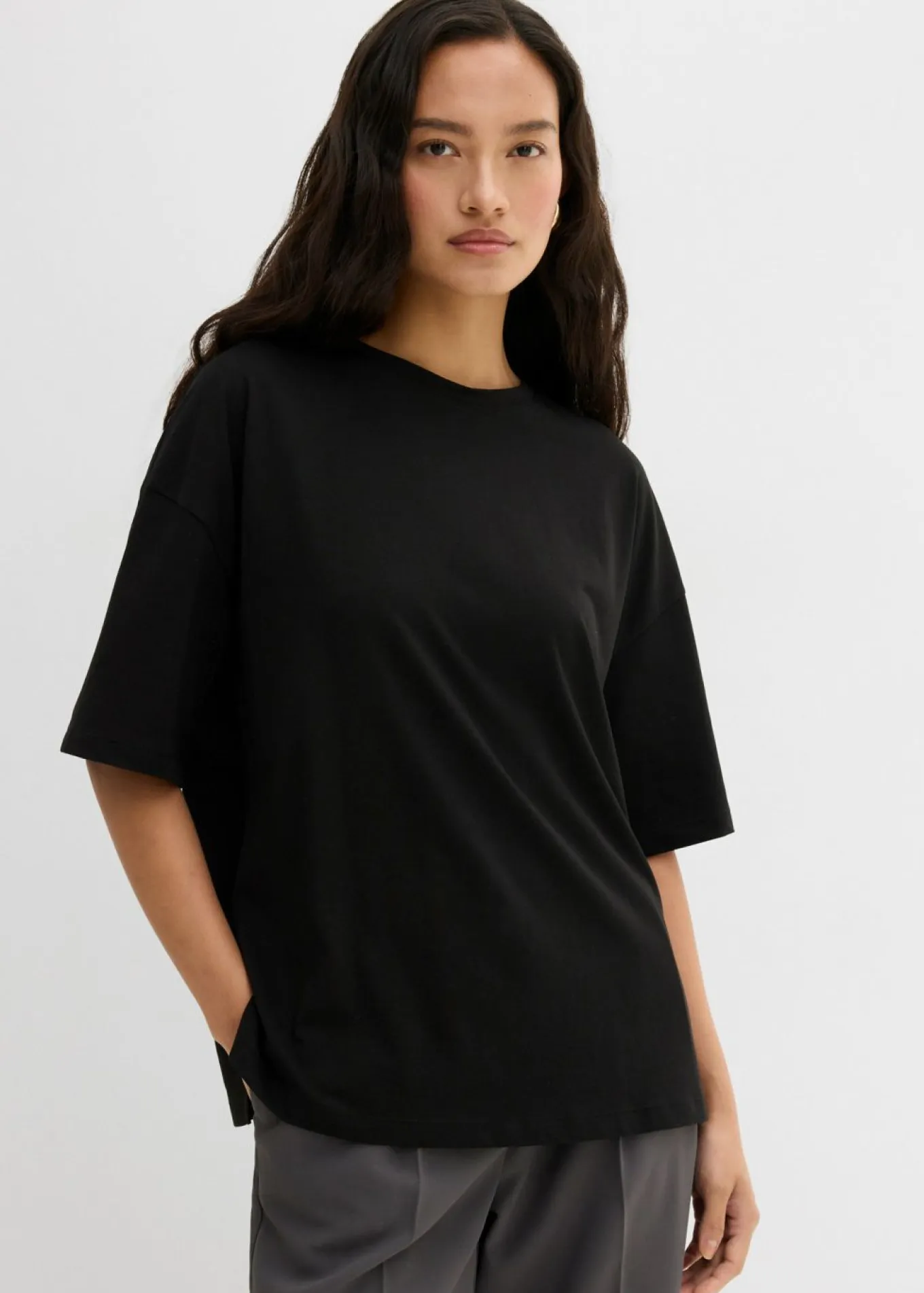 Camiseta holgada de mezcla de algodón