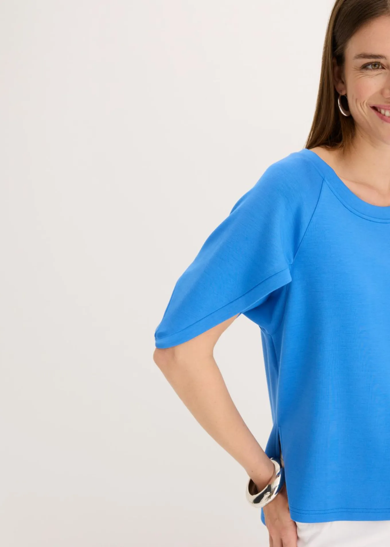 Camiseta holgada de mezcla de viscosa fluida