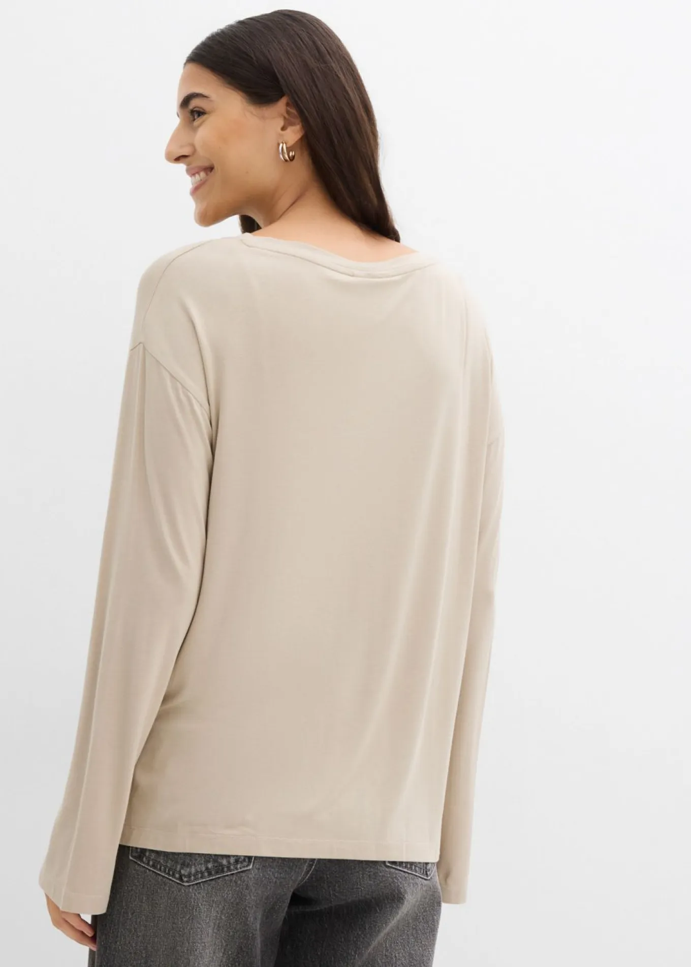 Camiseta holgada de mezcla fluida de viscosa y elastano