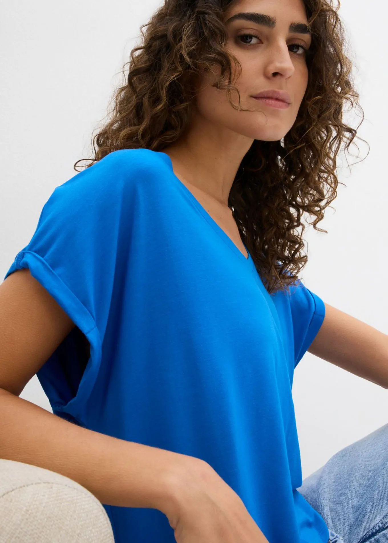 Camiseta holgada de mezcla de viscosa fluida
