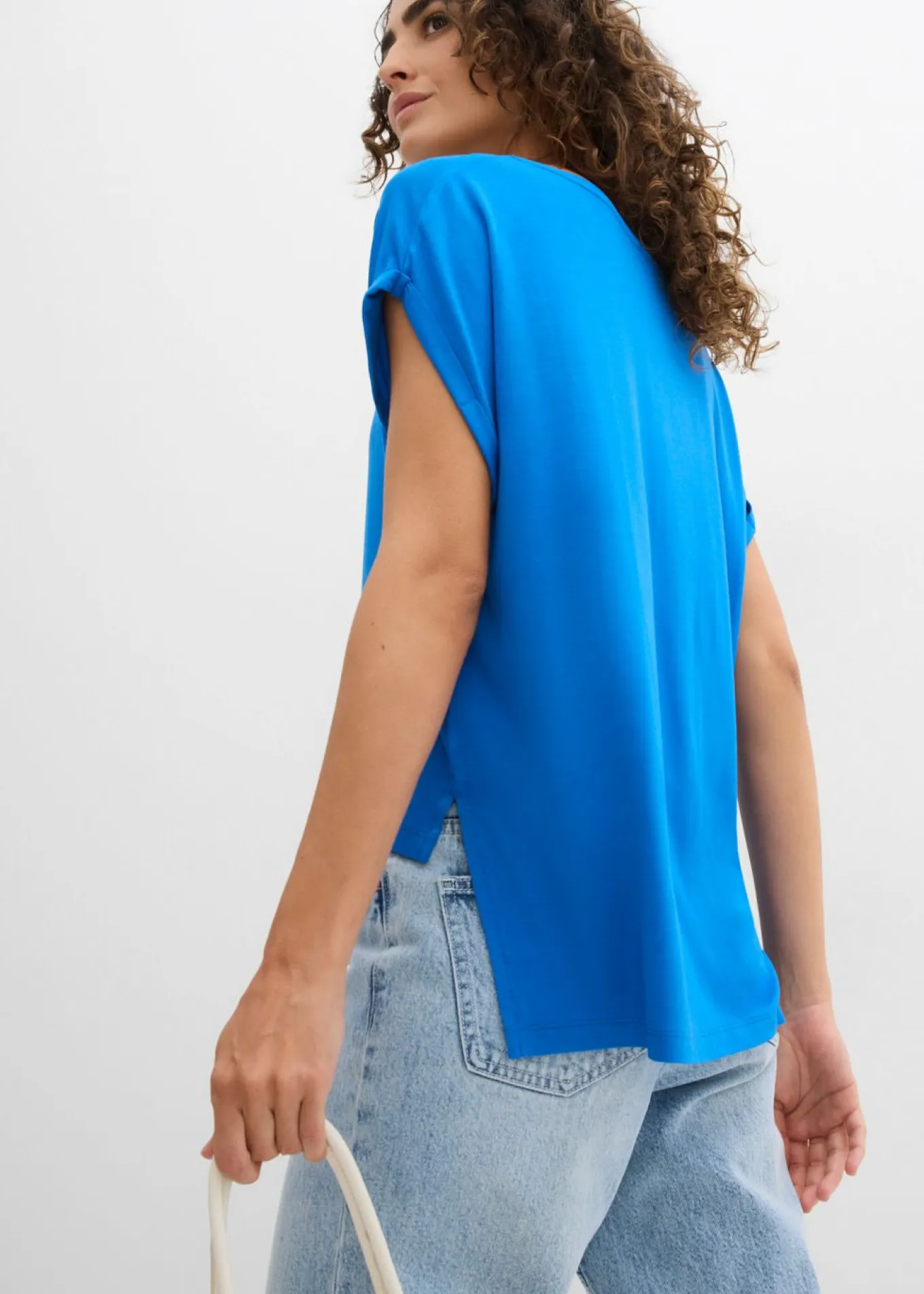 Camiseta holgada de mezcla de viscosa fluida