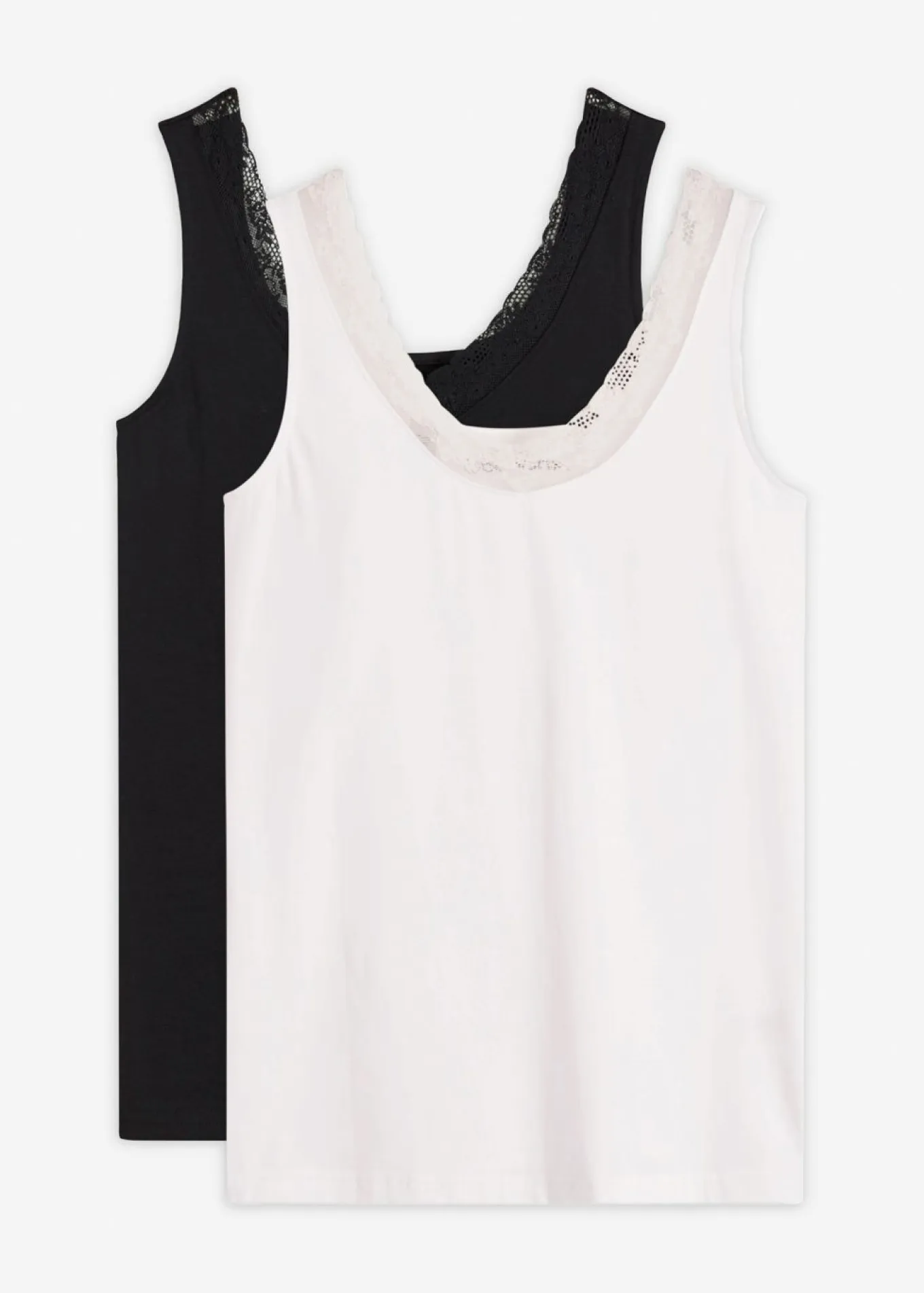 Camiseta interior de algodón orgánico y encaje (2 unidades)