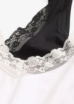 Camiseta interior de algodón orgánico y encaje (2 unidades)
