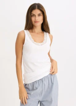 Camiseta interior de algodón orgánico y encaje (2 unidades)