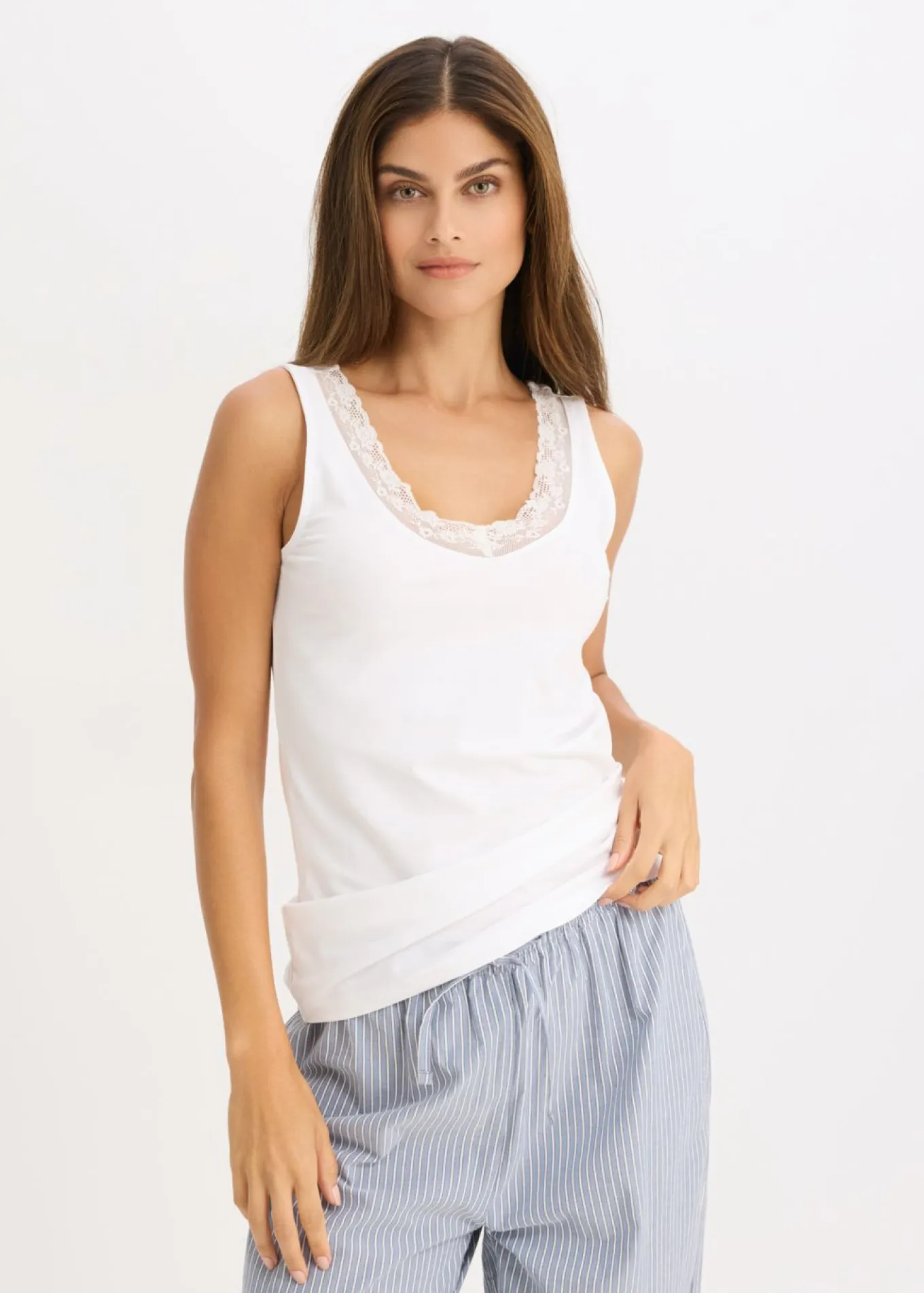 Camiseta interior de algodón orgánico y encaje (2 unidades)