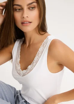 Camiseta interior de algodón orgánico y encaje (2 unidades)
