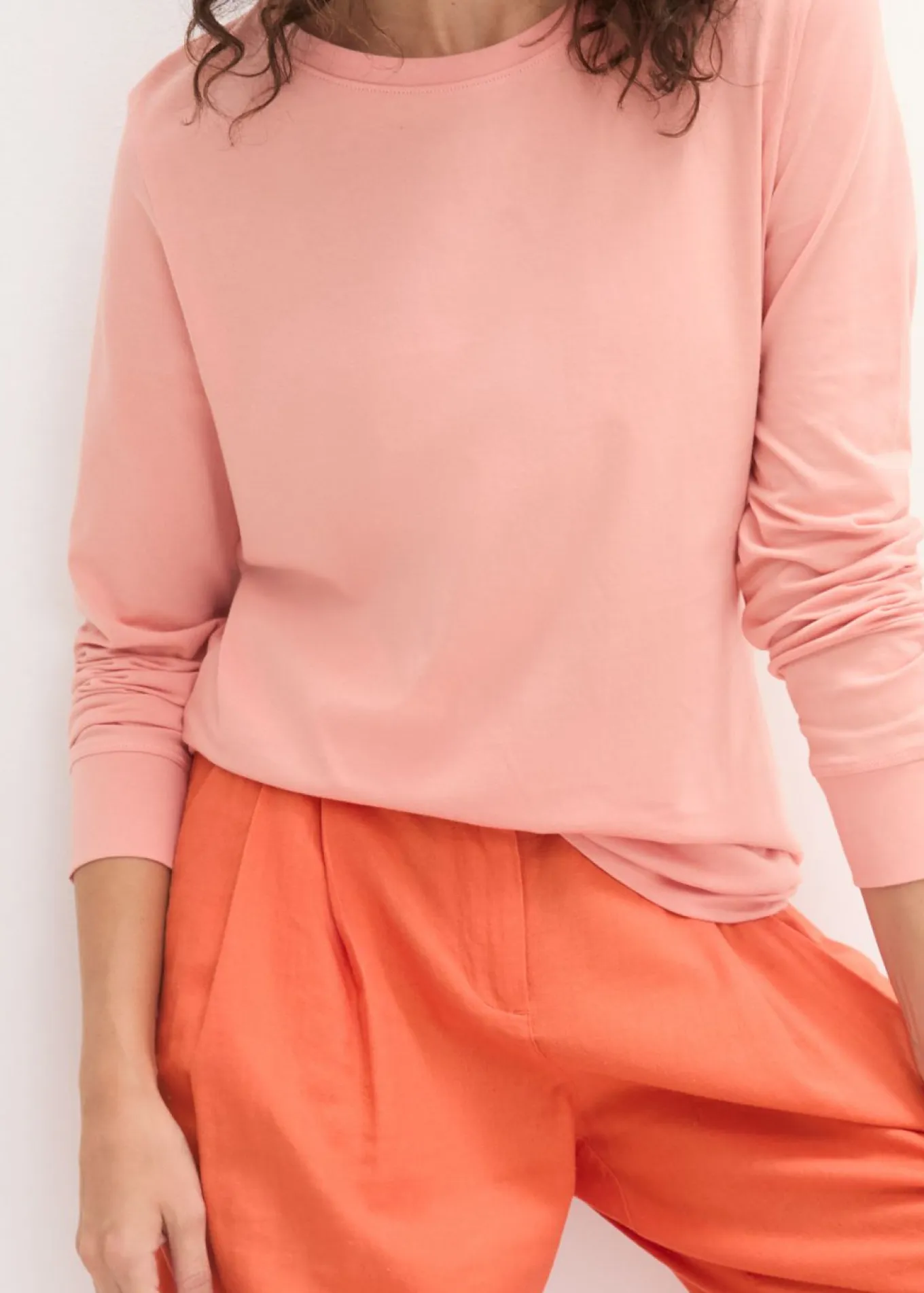 Camiseta larga con cuello redondo, manga larga (5 unidades)