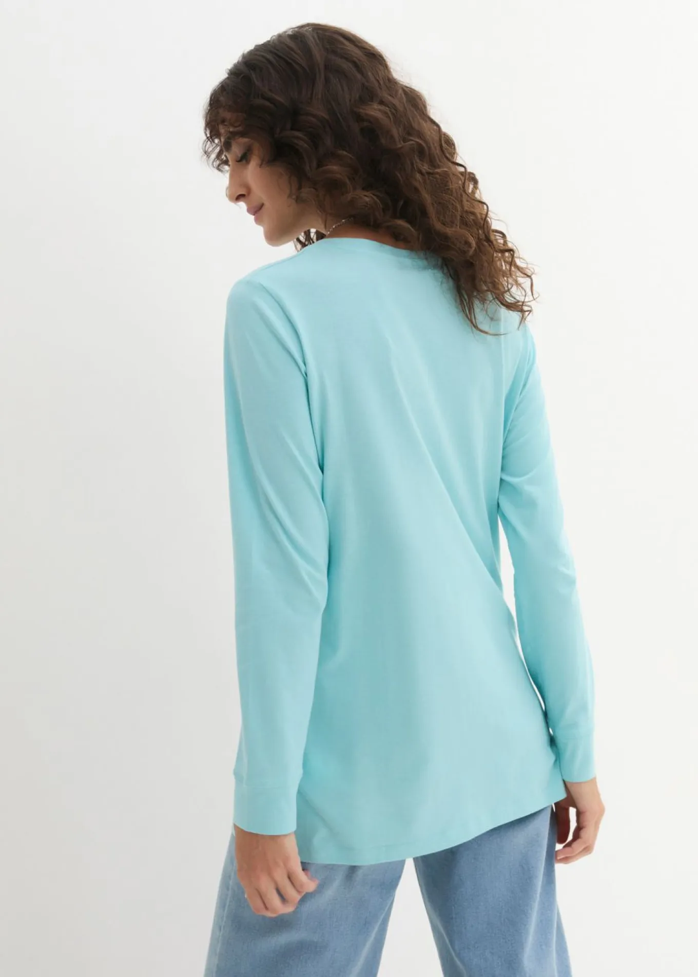 Camiseta larga con cuello redondo, manga larga (5 unidades)