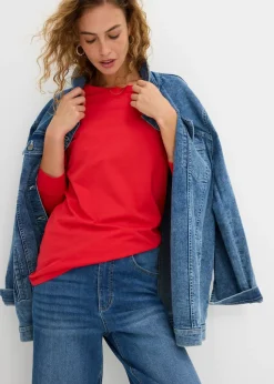 Camiseta larga con cuello redondo, manga larga (5 unidades)