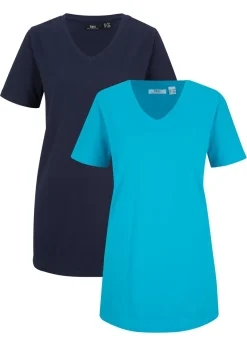 Camiseta larga con escote en V (2 unidades)