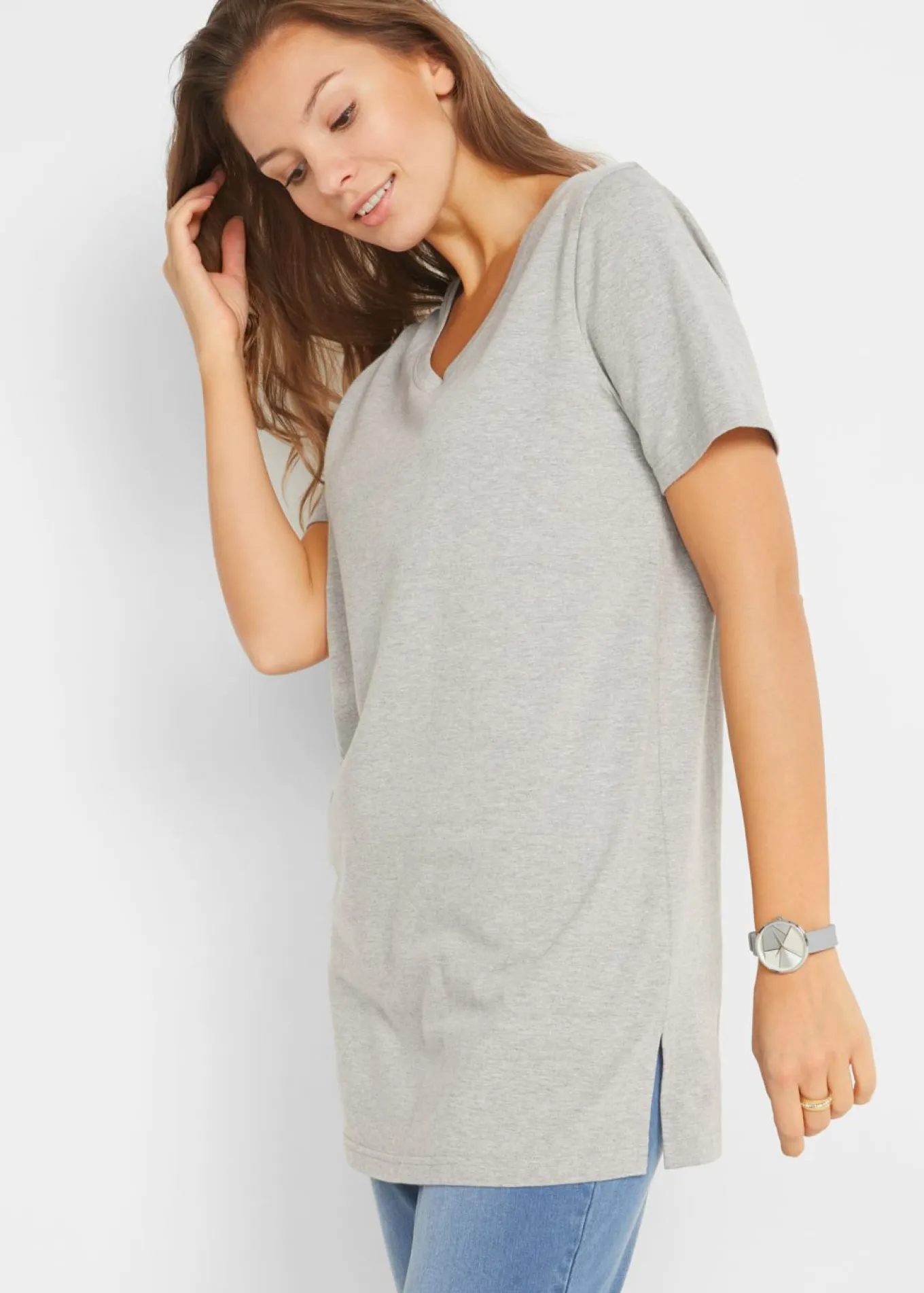 Camiseta larga con escote en V (2 unidades)