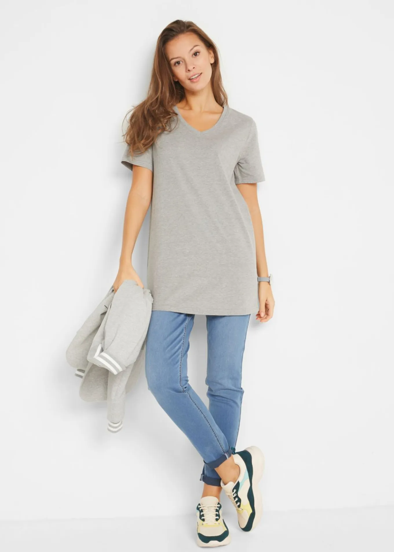 Camiseta larga con escote en V (2 unidades)