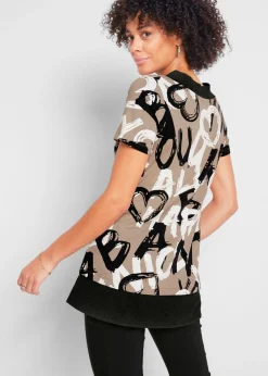 Camiseta larga con manga corta