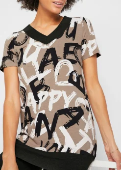 Camiseta larga con manga corta