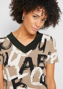 Camiseta larga con manga corta