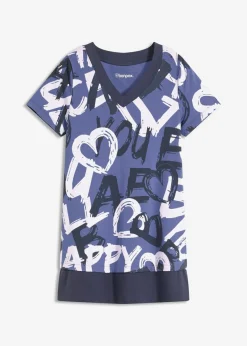 Camiseta larga con manga corta