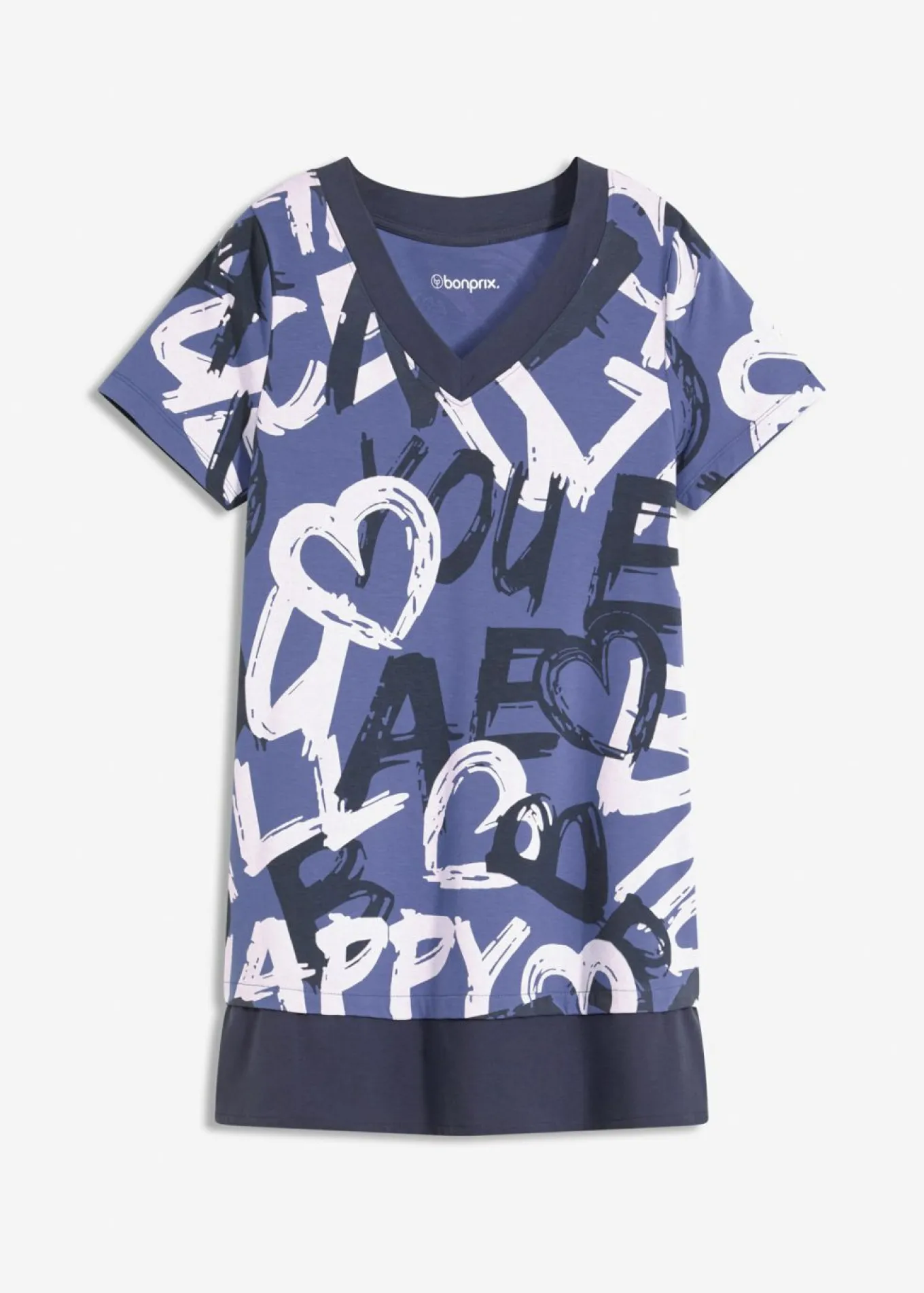 Camiseta larga con manga corta