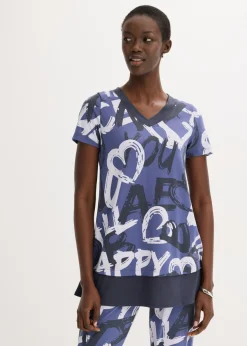 Camiseta larga con manga corta
