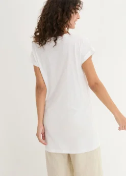Camiseta larga de algodón puro