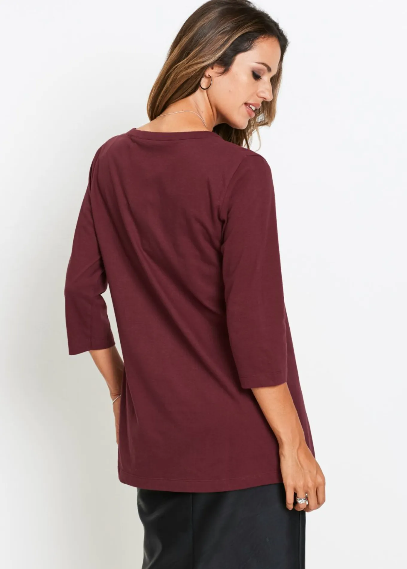 Camiseta larga de algodón puro
